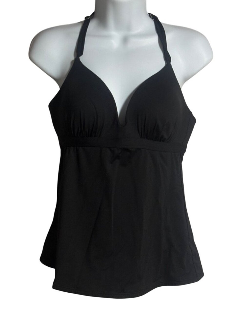 Athleta Molded Prism Black Tankini Swim Top Size Medium